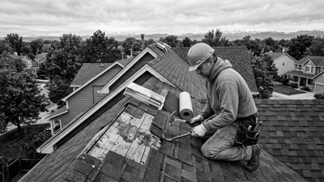 Emergency Roof Repair in progress at a Missoula, MT home