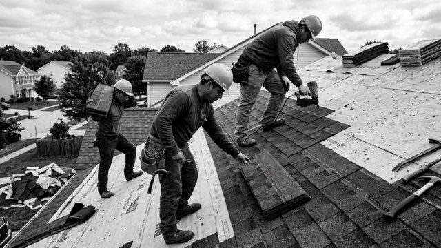 Emergency Roof Replacement in progress at a Missoula, MT home